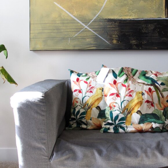 H&M Home PATTERNED‎ CUSHION Cover 20x20/50x50cm Zip Woven Floral - Picture 6 of 9